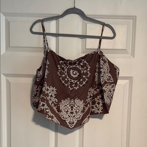 American Eagle Outfitters Brown and Cream Camisole